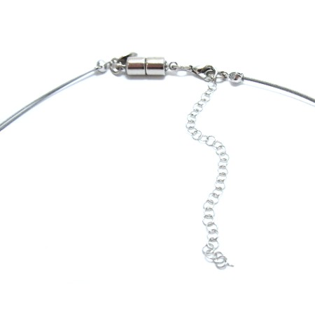 Half-moon Brushed Aluminum Multi-wire Necklace